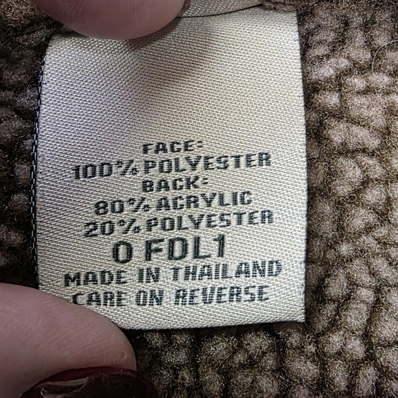 L.L. Bean Women's Hooded Faux Suede Sherpa Toggle Med Petite Tan Winter Jacket - Picture 5 of 7